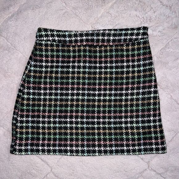 english factory plaid tweed mini skirt women’s small (S) multicolor - Picture 1 of 6